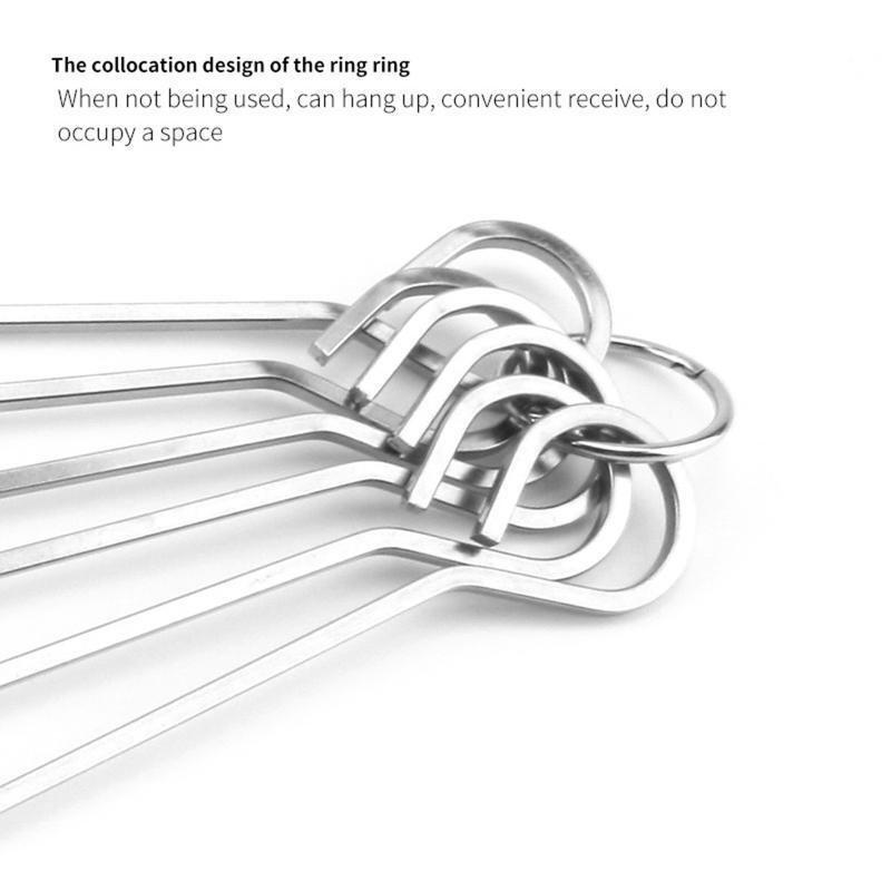 6 Pcs Kabob Skewers Stainless Steel Barbecue Prod Outdoor Picnic Reusable Needle