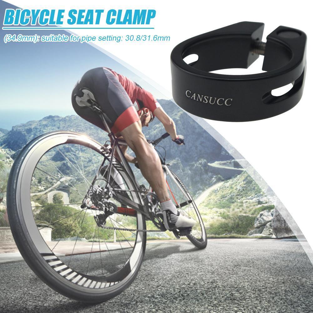 CANSUCC 34.9mm Bicycle Quick Release Seatpost Clamp Seat Post Clip (Black)