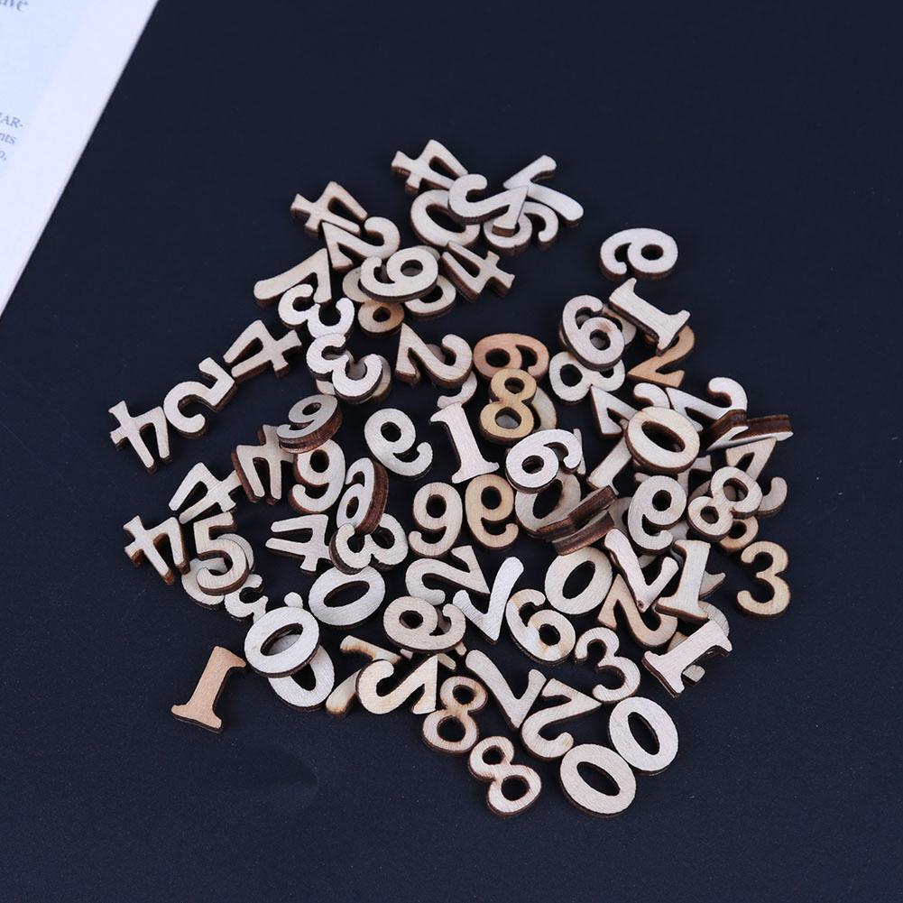 100pcs DIY Log Color Mixed Numbers Wood Chips Cardmaking Scrapbooking
