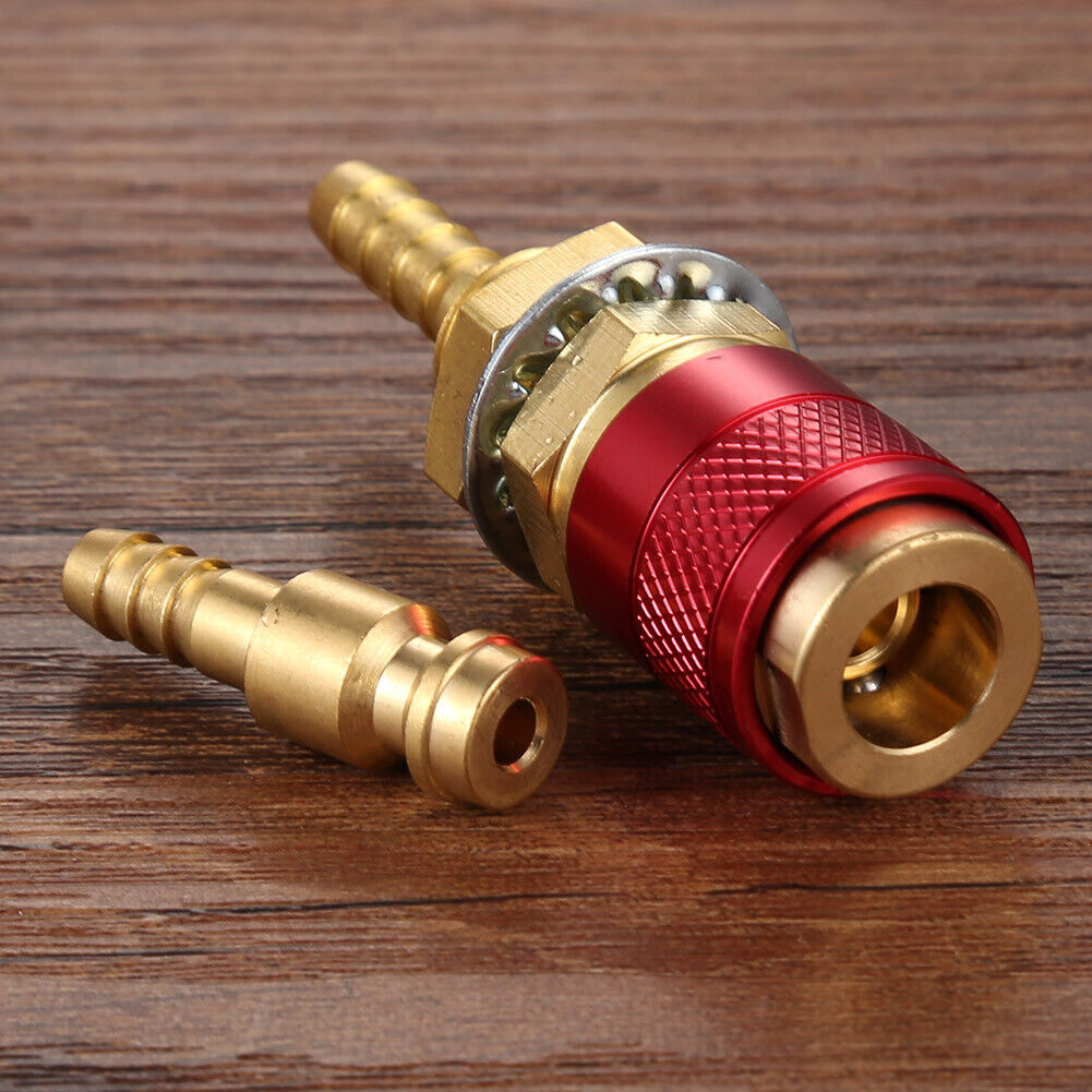 6mm Water Cooled Gas Adapter M6 Welding Torch Quick Hose Connector (Red)