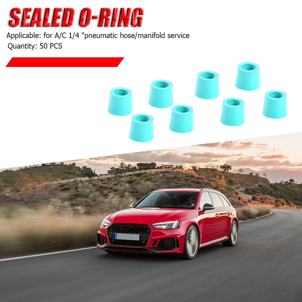 50pcs/lot A/C 1/4 Charging Hose Manifold Repair Rubber Sealing O-ring Green