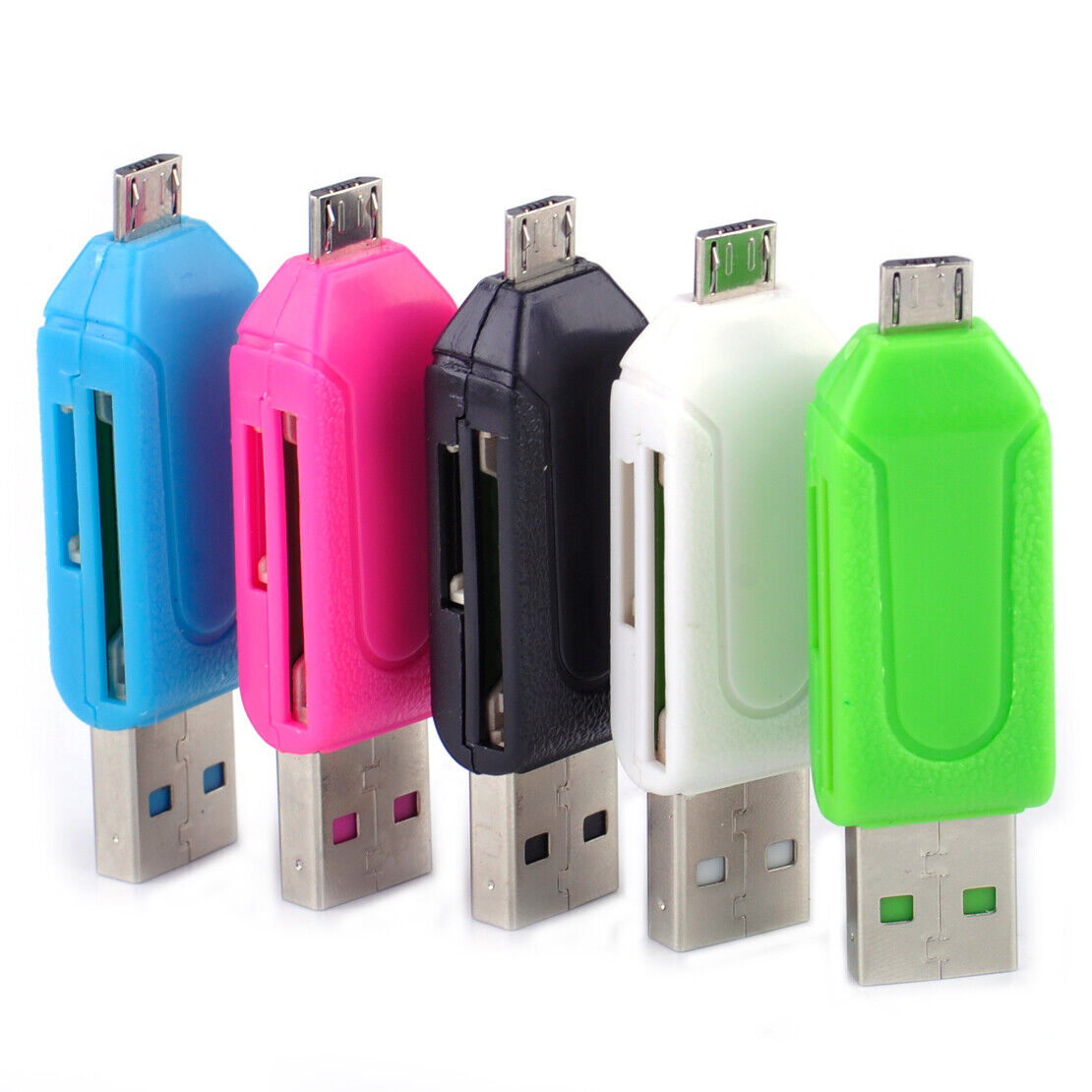 2pcs 2in1 Micro USB Adapter 2.0 TF T-flash SD Memory Card Reader Smart Phone Li
