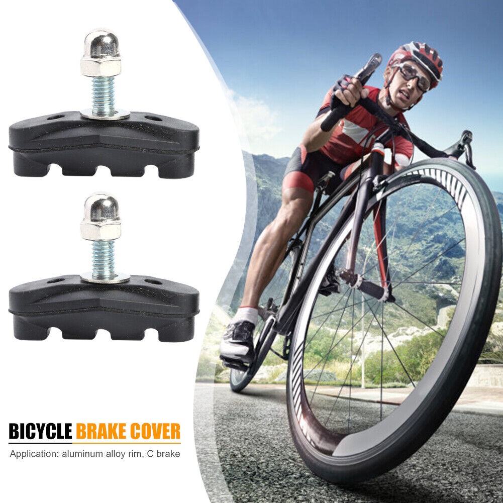 1 Pair Bicycle Brake Pads Rubber MTB Bike C-Brake Holder Cycling Equipment