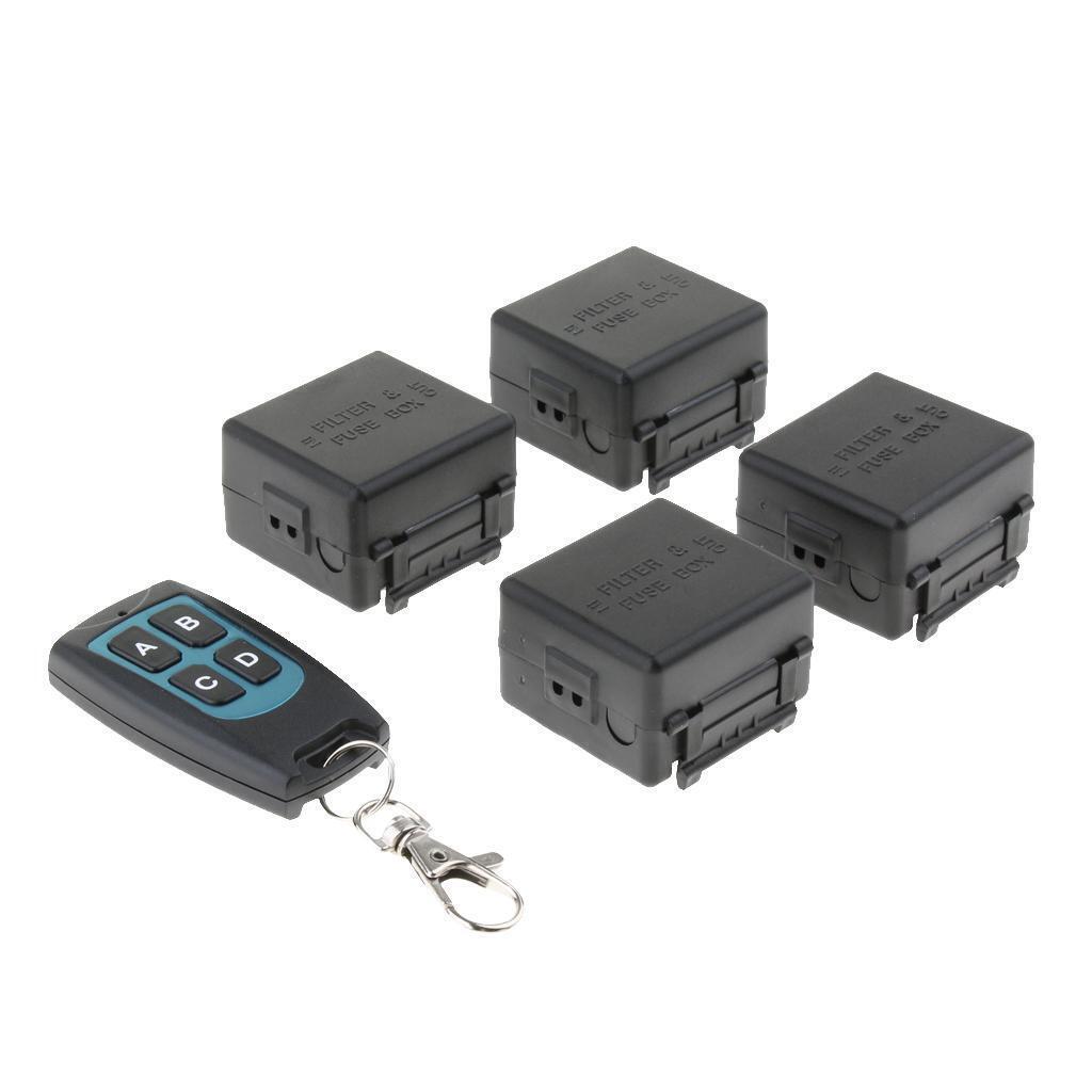 DC 12V 1 Channel RF Remote Relay Switch Transmitter And 4 Receivers