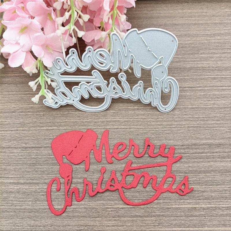 Merry Christmas Santa Hat Metal Cutting Dies Stencil DIY Scrapbooking Template