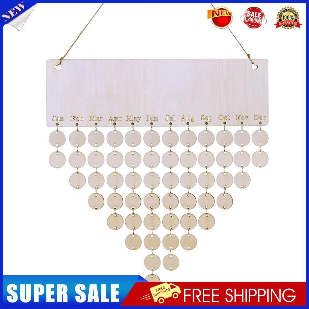 DIY Wooden Family Friends Date Mark Sign Hanging Blank Calendar Board Decor