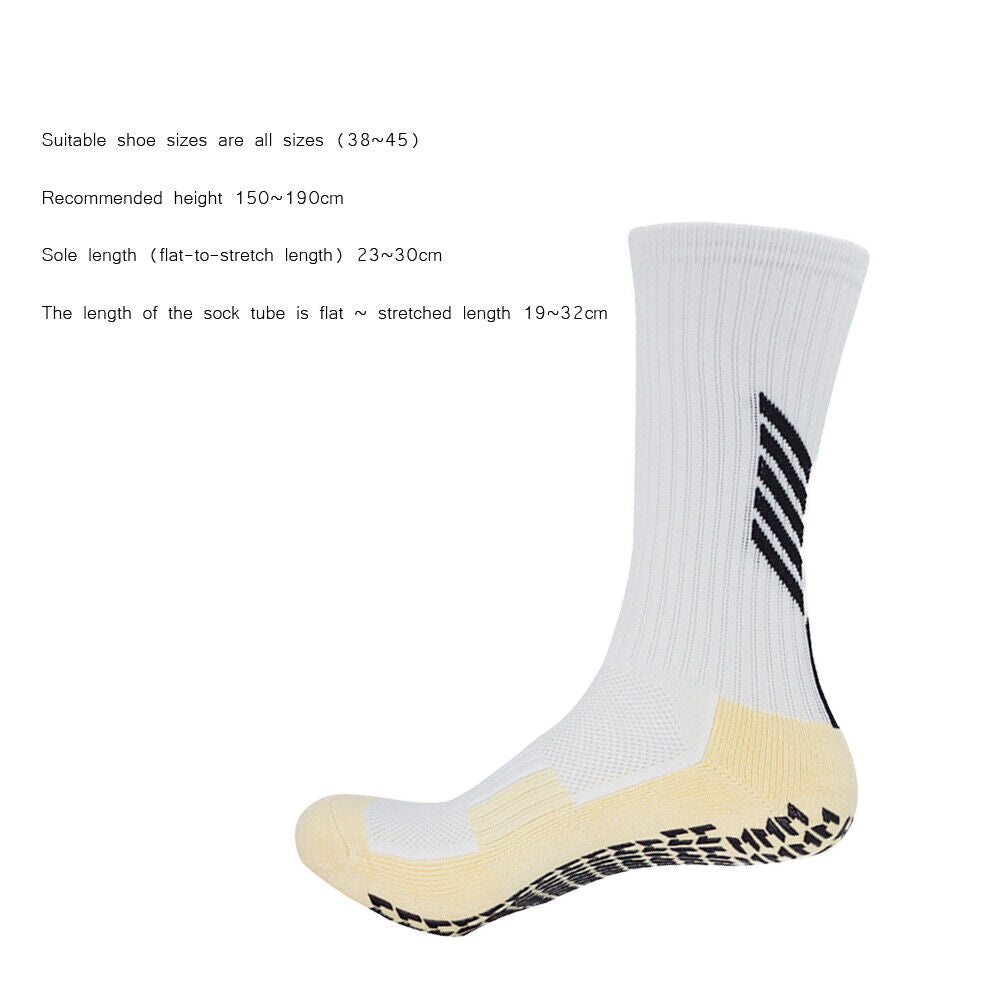 Anti Slip Football Socks Cycling Breathable Basketball Stocking (White)
