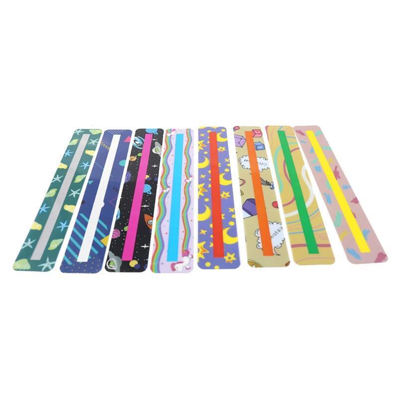 8Pcs Finger Focus Highlighter Colorful Guided Reading Strips for Kids Reading
