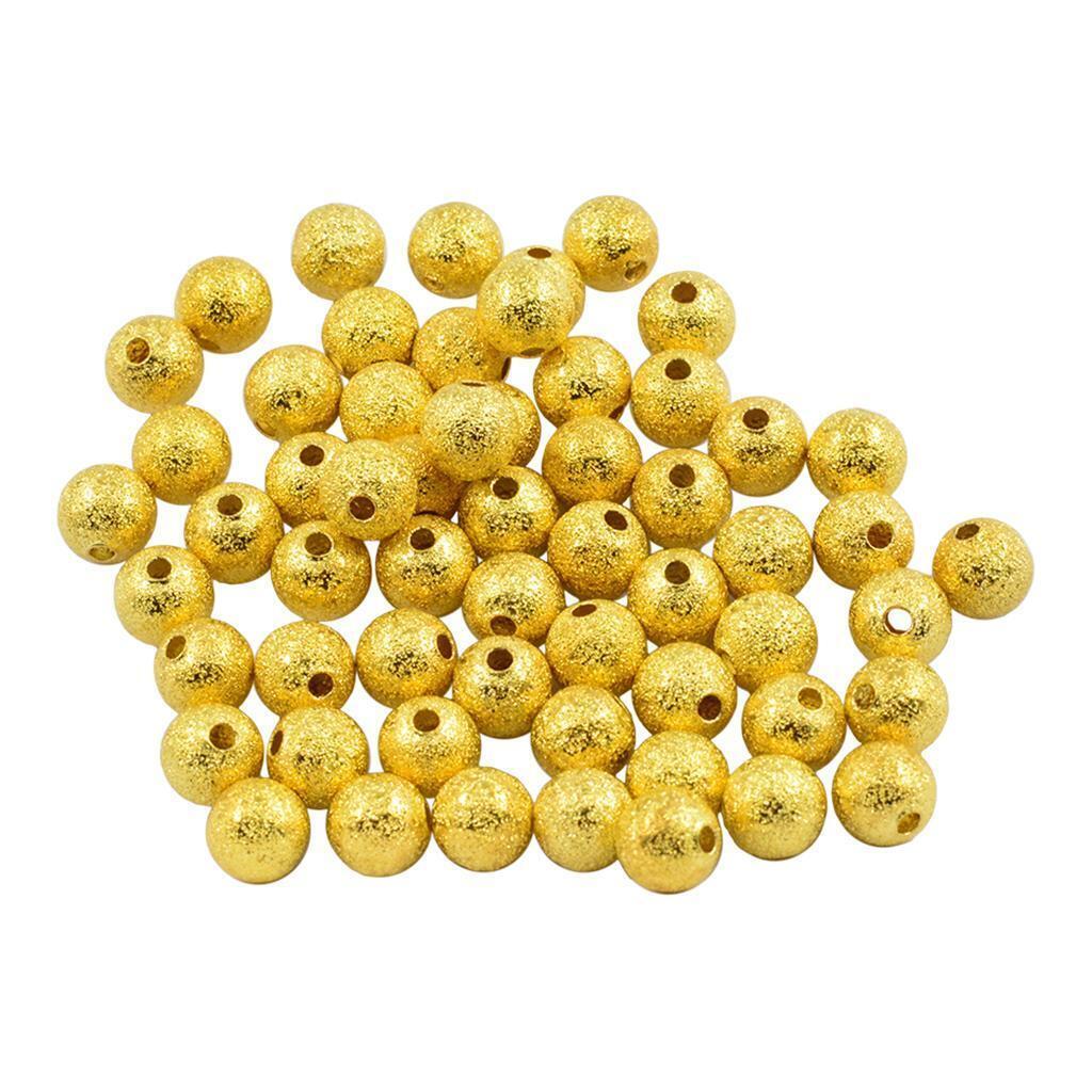 50 Pieces Brass Seamless Round Spacer Beads for Jewelry Making DIY Craft