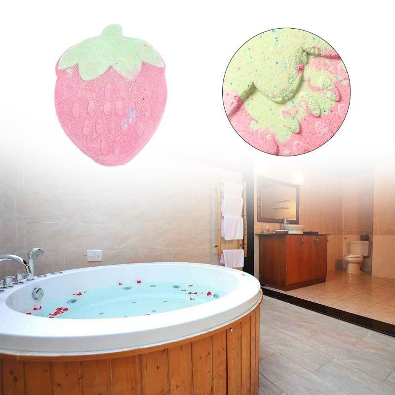 10Pcs Stawberry Shaped Bath Bomb Bubble SPA Ball Exfoliating Oil Control Cleaner