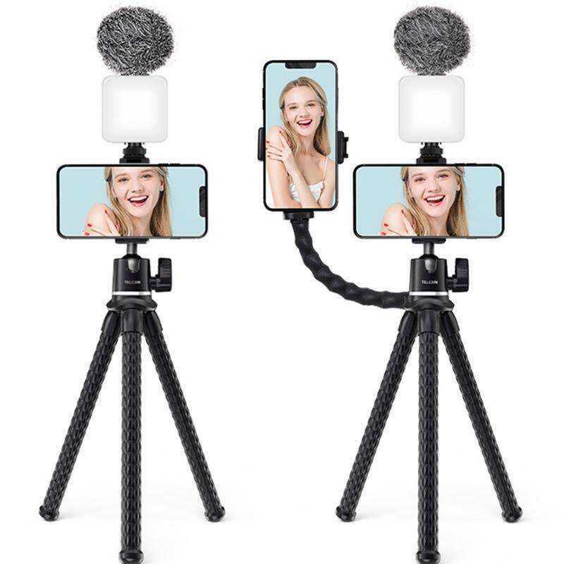 Flexible Phone Tripod for Smartphone DSLR Action Cameras 360° Rotation Ball Head