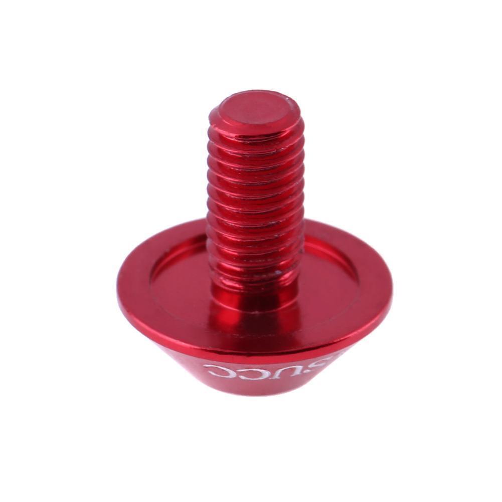 2pcs Aluminum Bicycle Water Bottle Cage Bolt Bottle Holder M5x10mm(Red)