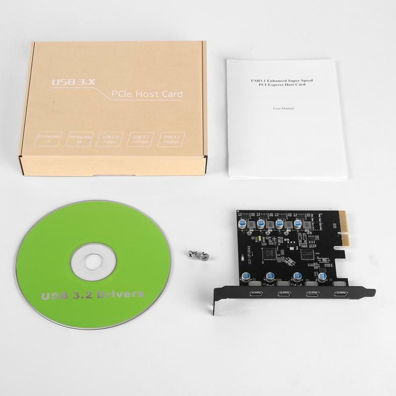 PCIE USB3.1 Expansion Card PCI Express to USB Type C Adapter Converter 4 Ports