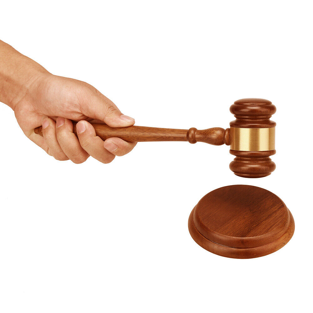 Durable Wooden Handmade Craft Lawyer Judge Auction Hammer Gavel Court Decor