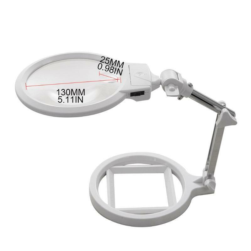 Foldable 5X Magnifying Glass Multi-functional Desktop Embroidery Loupe Magnifier