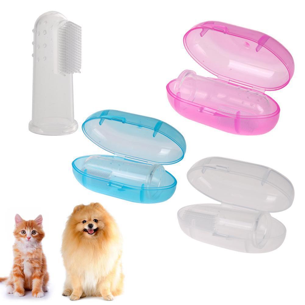 Pet Dog Cat Silicone Finger Toothbrush Oral Dental Cleaning Teeth Care(02)