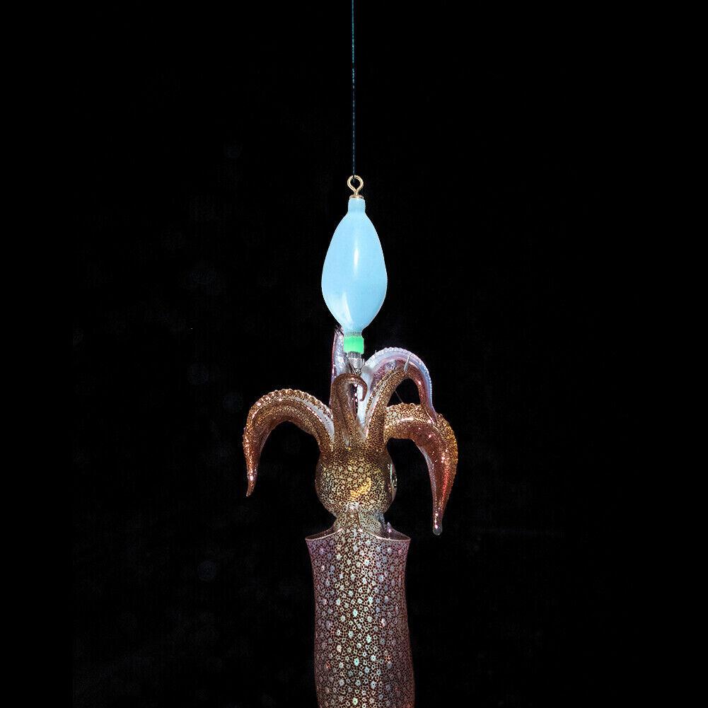 Hard Bait Luminous Squid Jig Hook 50.6g Octopus Fishing Tackle (Sky Blue)