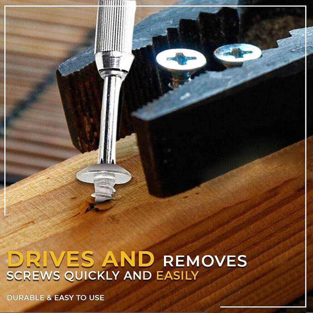 Push Pull Ratchet Screwdriver Set 6 in 1 Press Type Semi-automatic (Brown)