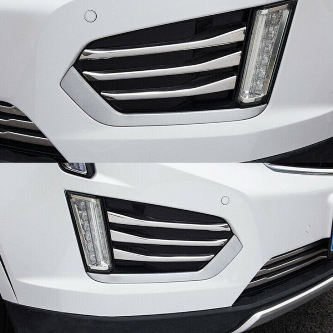 6x Chrome Front Fog Light Trim Cover Stripe Fit For Cadillac XT5 2016-2019 New