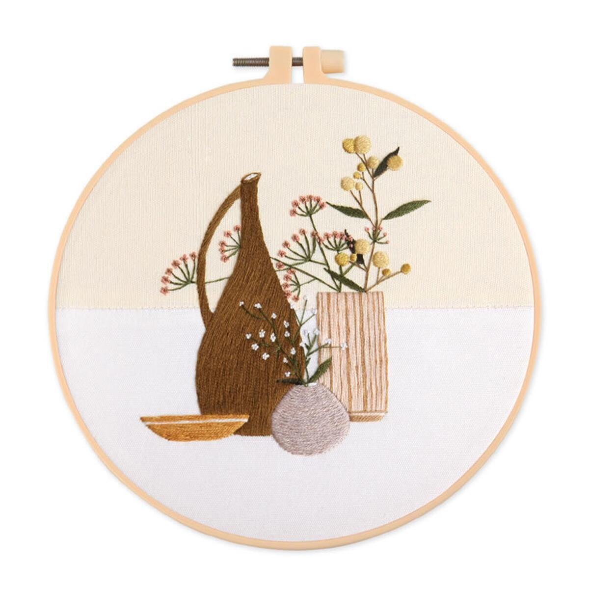 Fityle Set of 4  Embroidery Kit  with Hoop Beautiful