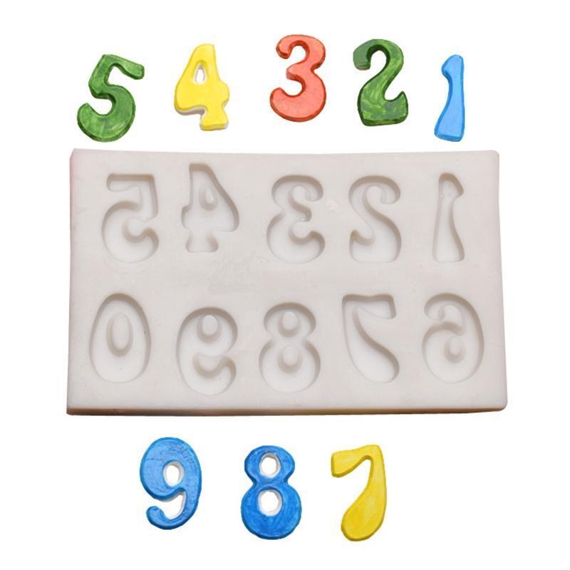 Set of 3 Chocolate Molds English Alphabet Number Shape Silicone Jelly Cake Molds