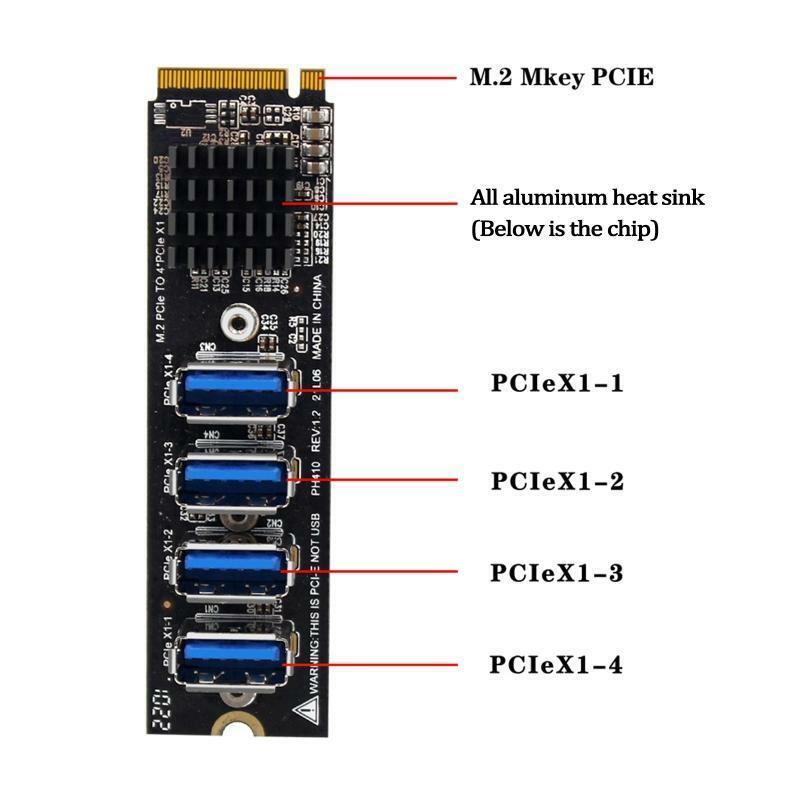 M.2 M Key SSD to PCI-E X1 Expansion Card w/ M Key Interface for Desktop Adapter