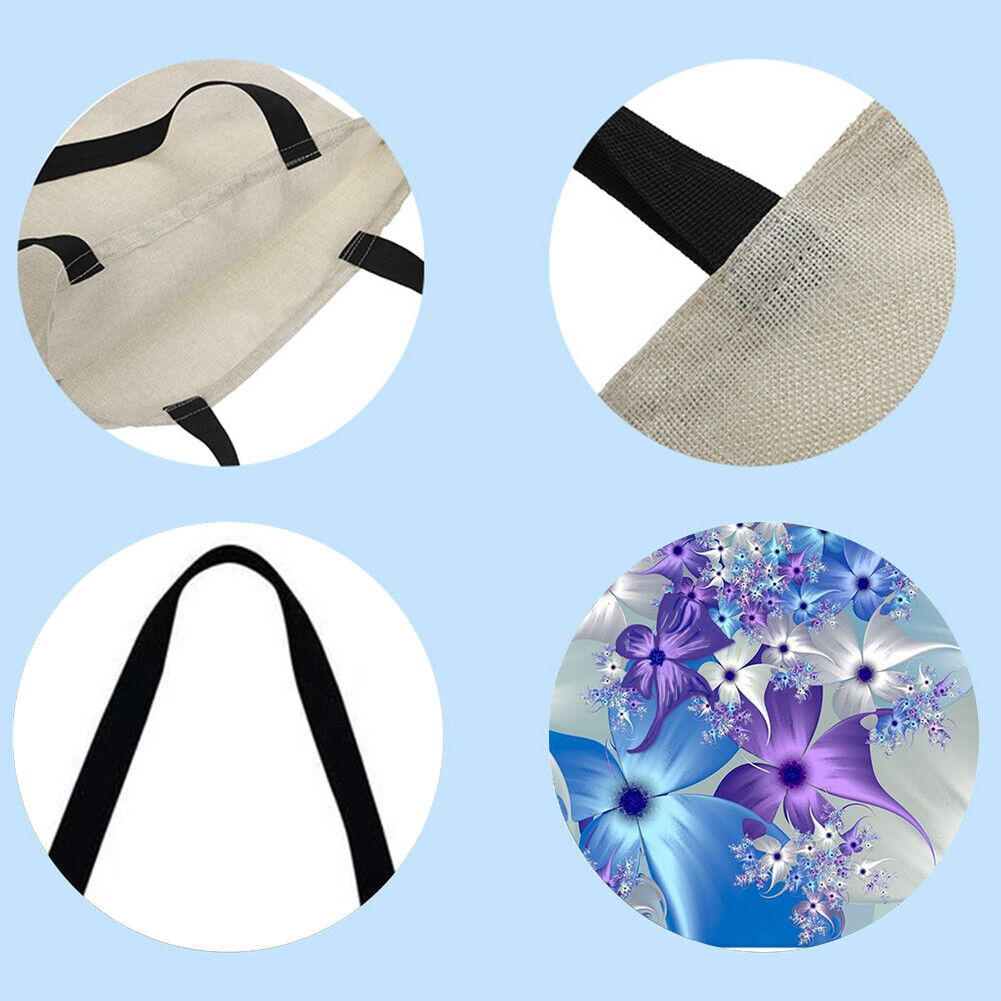 Flowers Printed Shoulder Shopping Bag Casual Large Tote Handbag (40*40cm)