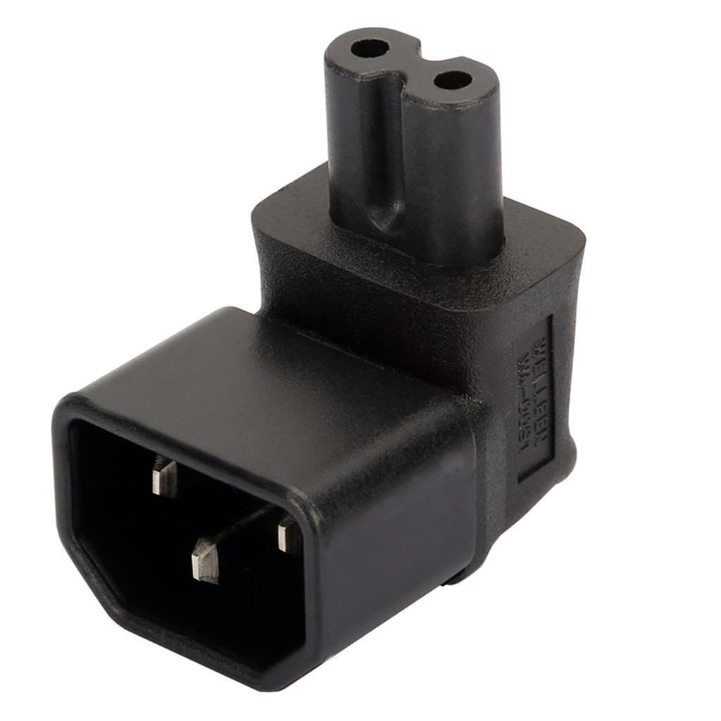 Black Color IEC 320 C14 to C7 Right Angle, C7 to C14 90 Degrees Up