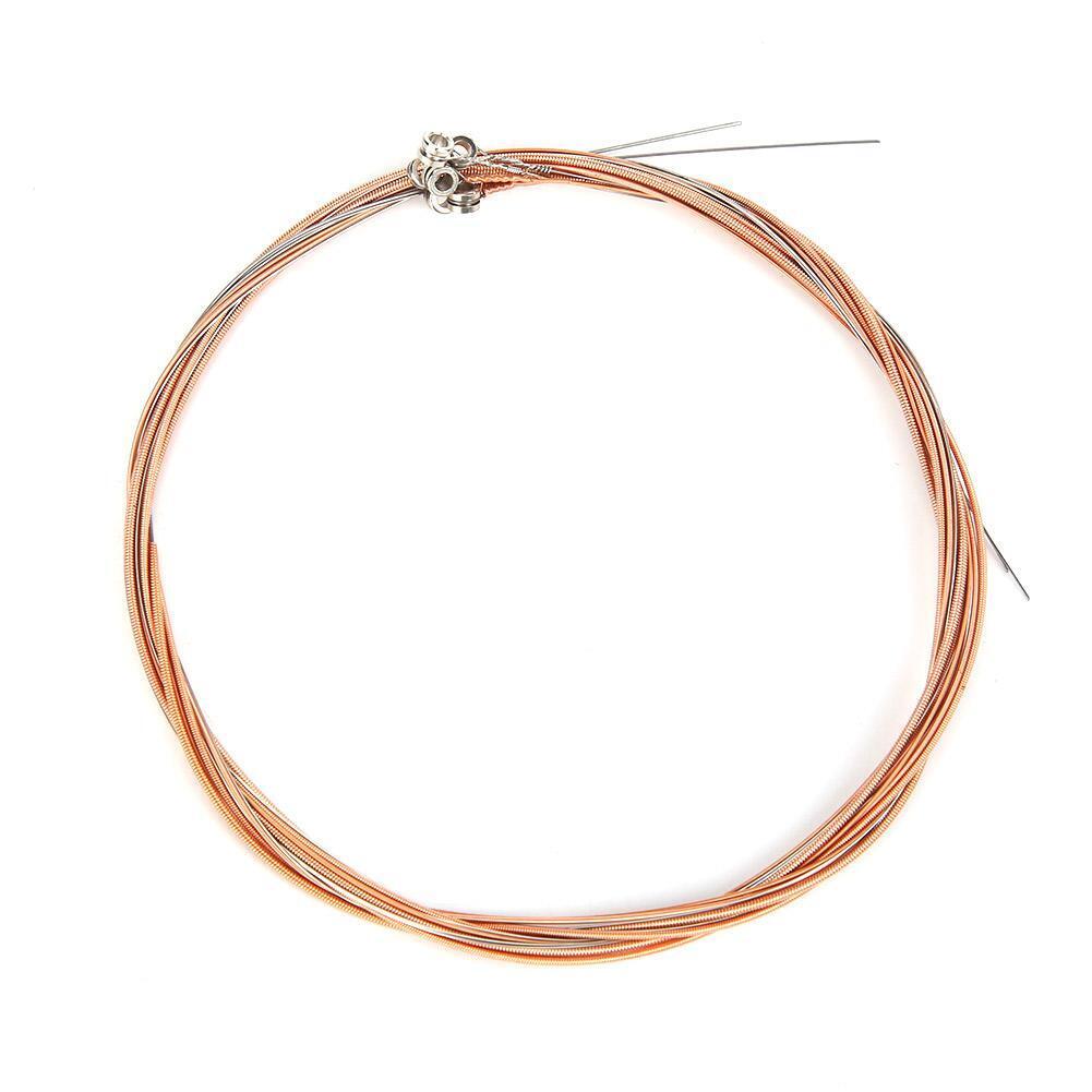 6pcs/set Copper Rust-proof Folk Guitar Strings Acoustic Guitar Parts (Red)