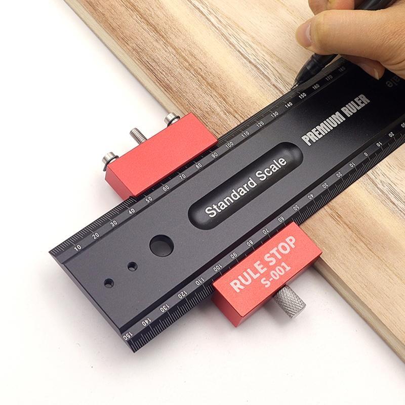 Woodworking Tool Rule Stop Line Scriber Gauge Measuring Tools Gift for Carpentry