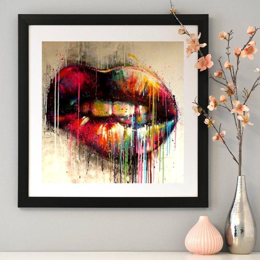 Mouth 5D Full Drill Round Diamond Painting Embroidery Kits Cross Stitch