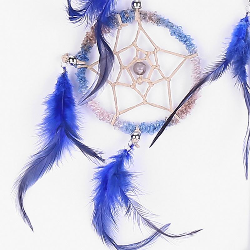 4 Circle Dream Catchers Handmade Feather Hanging Dreamcatcher Home Decoration