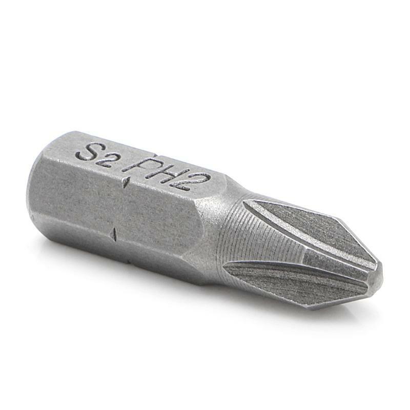 10 Pcs S2 Steel Screwdriver Bits 25mm Hex Shank Torque PH2 Antislip Magnetic