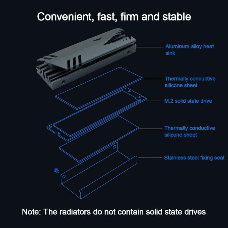 Aluminum M.2 SSD Hard Drive Radiator Double Side Cooling PCIE NVME 2280 Heatsink
