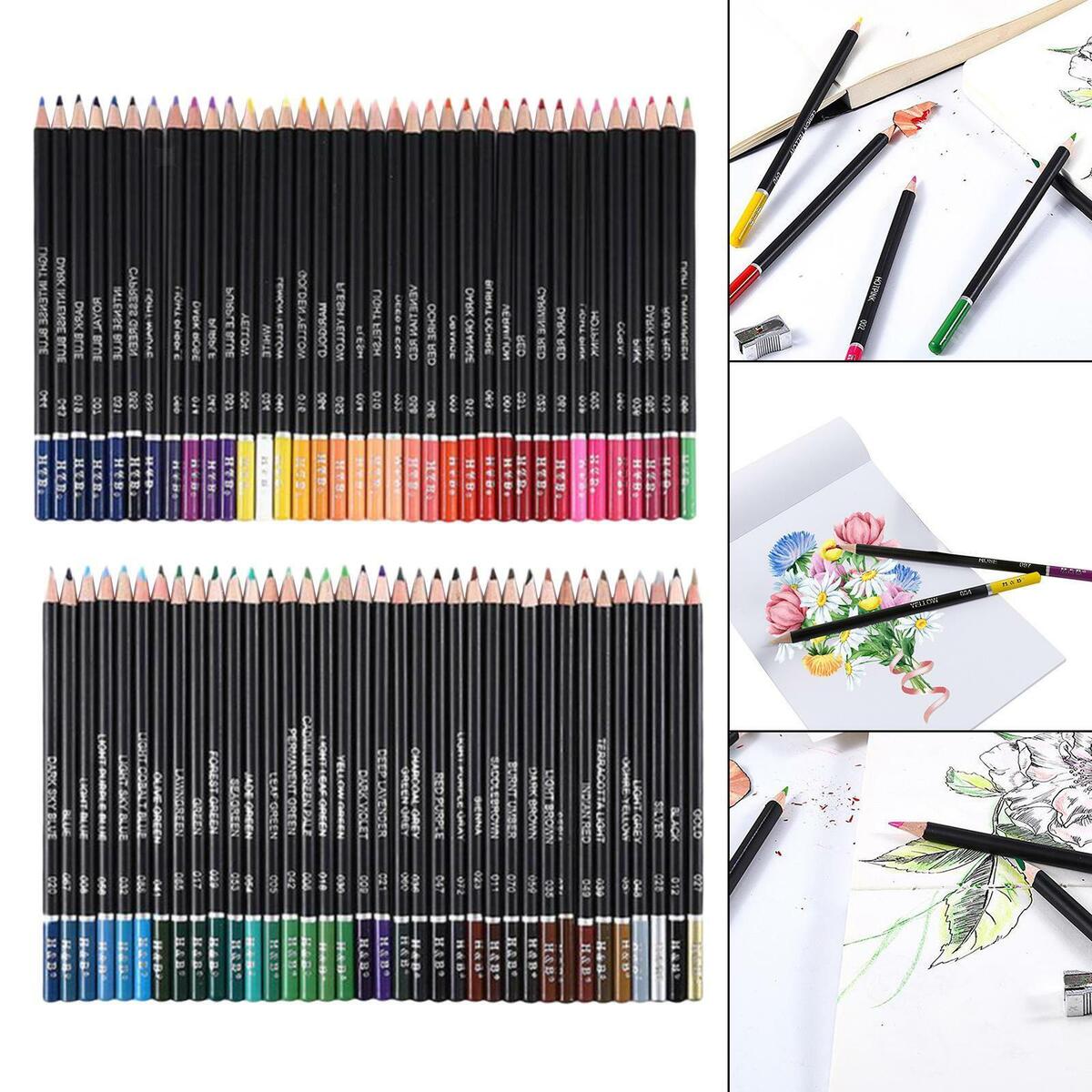 72 Oil Colored Pencils Crafting for Sketchbook Stationery Artist Sketch