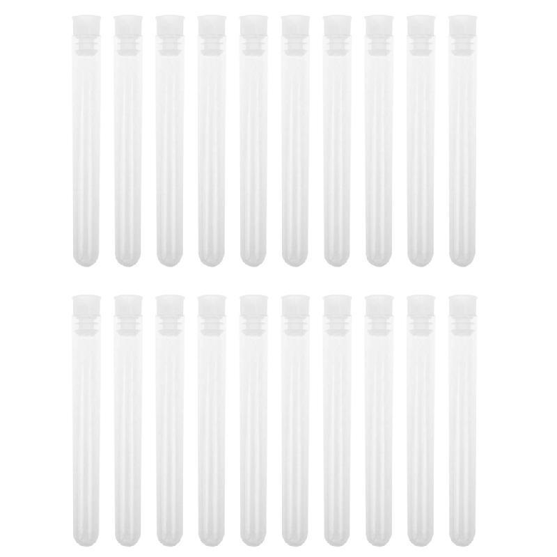 50 Pieces Clear Plastic Test Tubes 12 by 100 mm with Push Caps