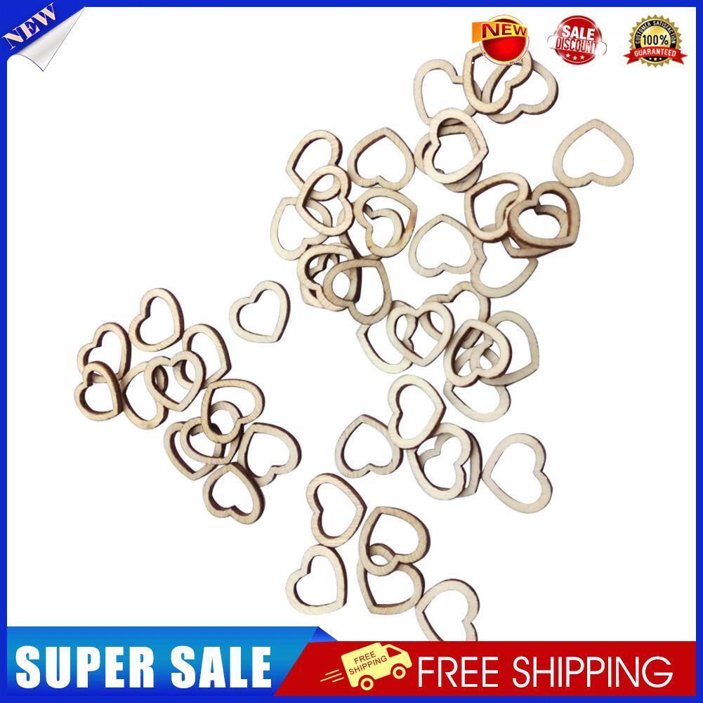 50pcs/pack Wooden Hollow Heart Shape Wedding Table Scatter Decor Ornaments