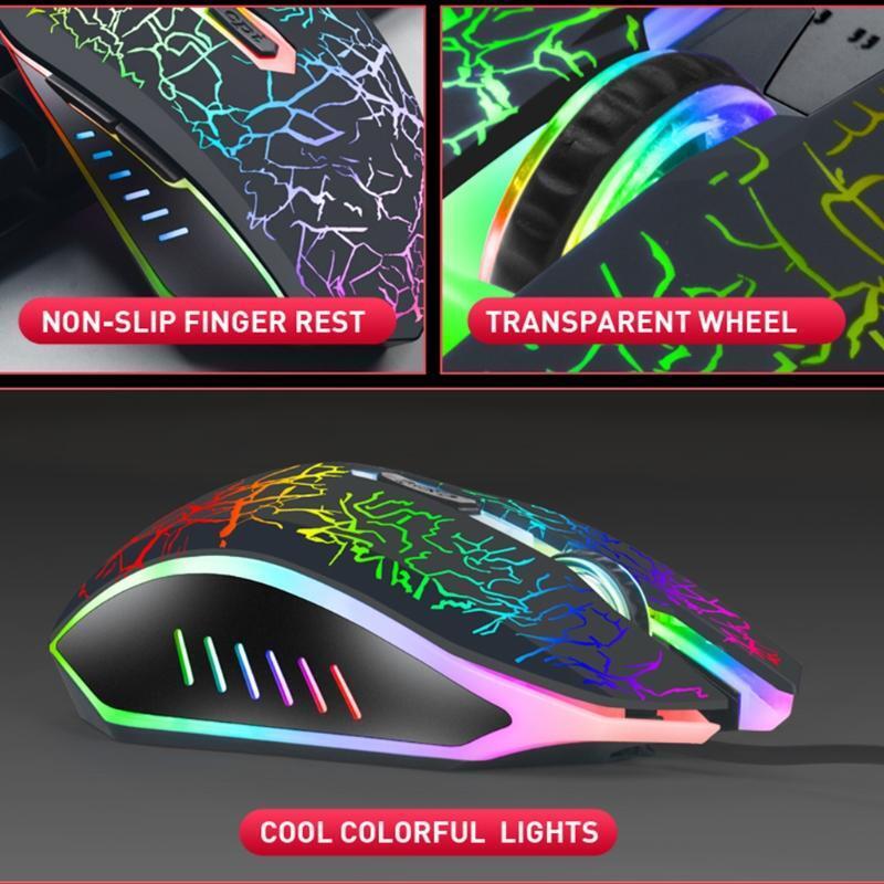 Gaming Mouse Wired USB Optical Computer Mice with RGB Backlit Ergonomic Gamer