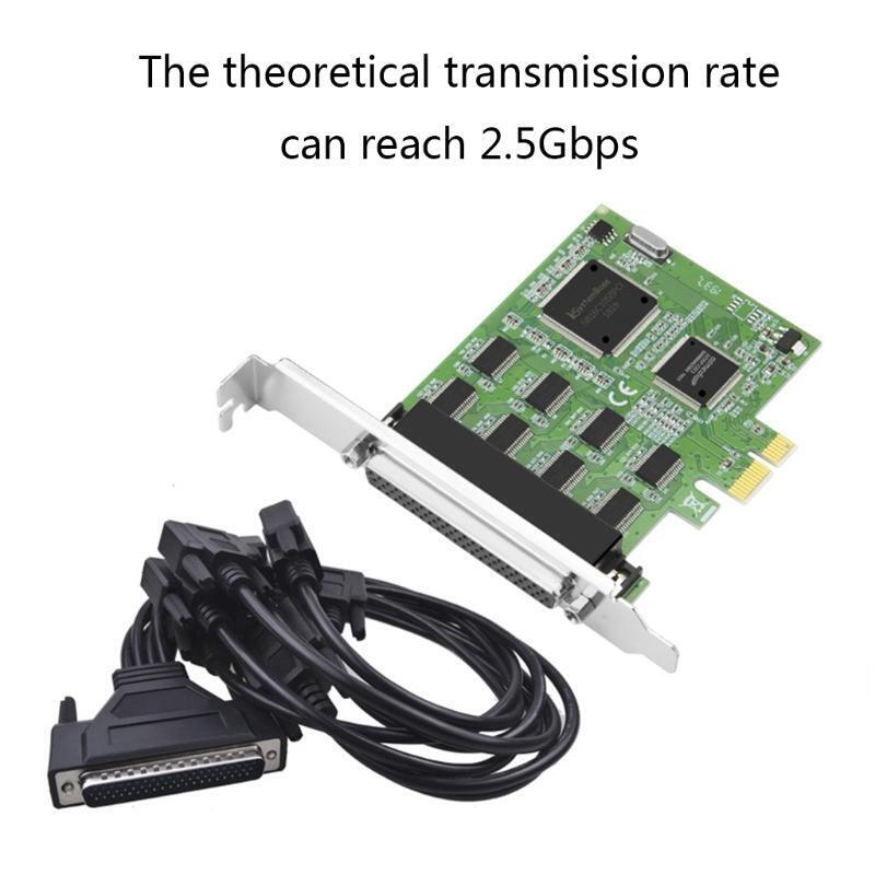 PCIe to 8 Port DB9 RS232 Serial Port Add On Card DB9in COM Adapter 16C1058 Chip