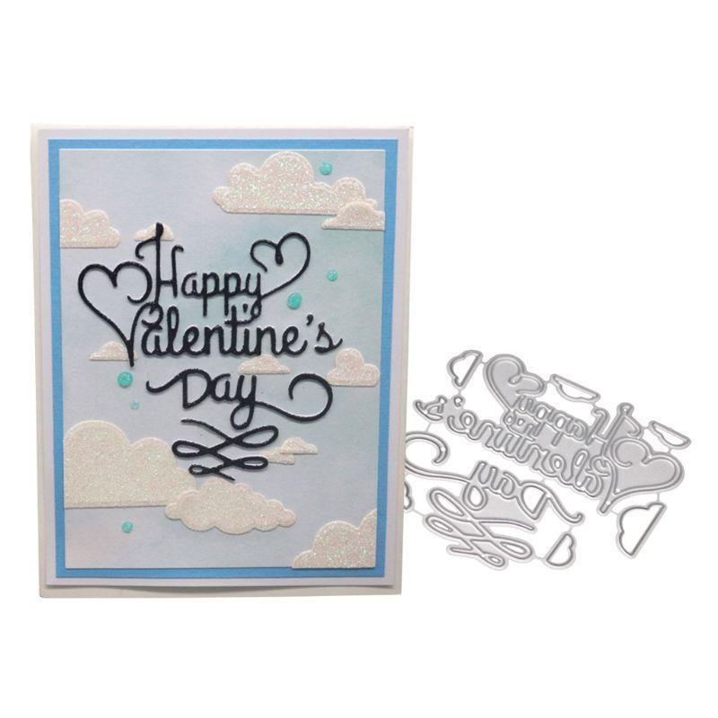 Happy Valentine's Day Metal Cutting Dies Stencil DIY Scrapbooking Album Stamp