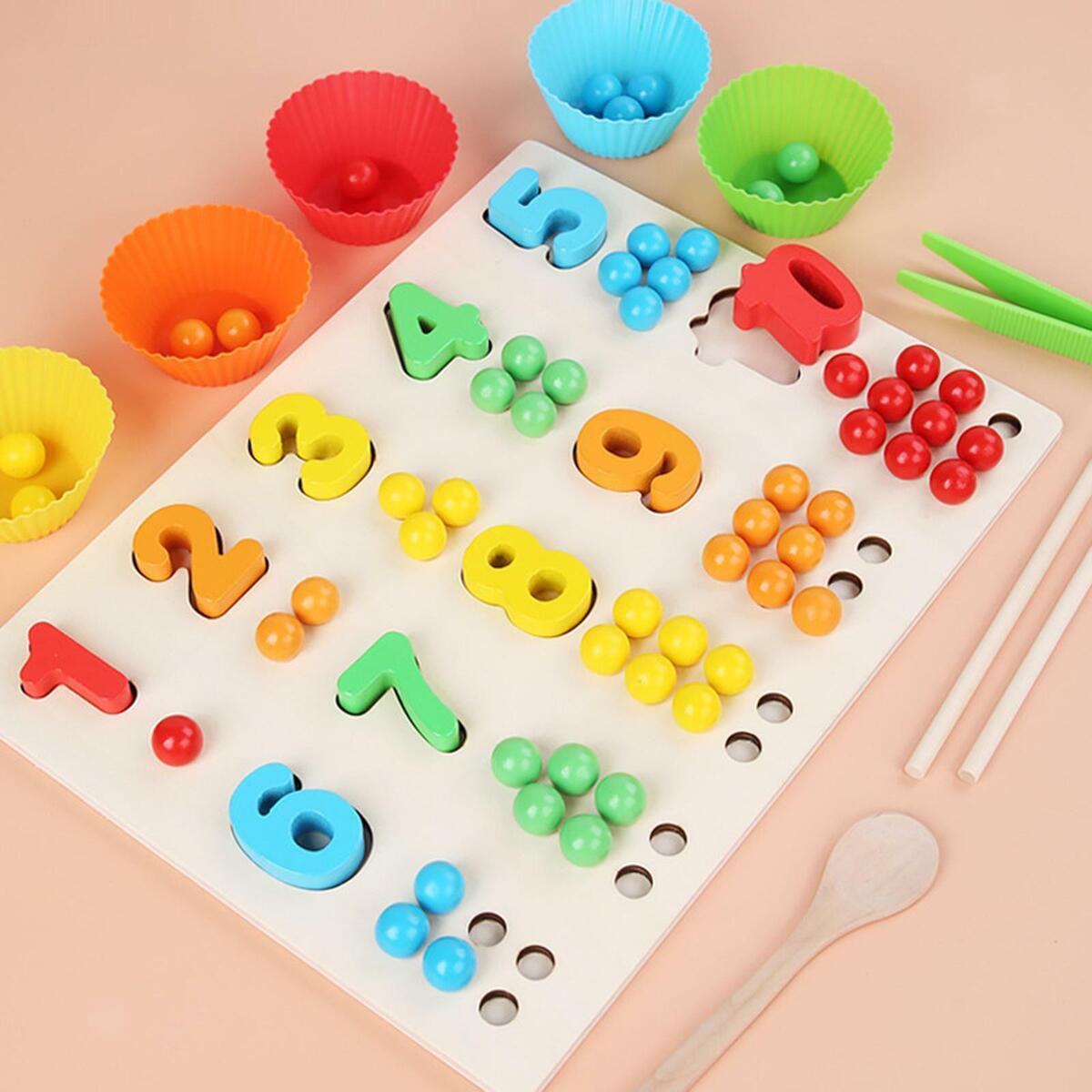 Wooden Board  Game Number Puzzle Educational Classified Training