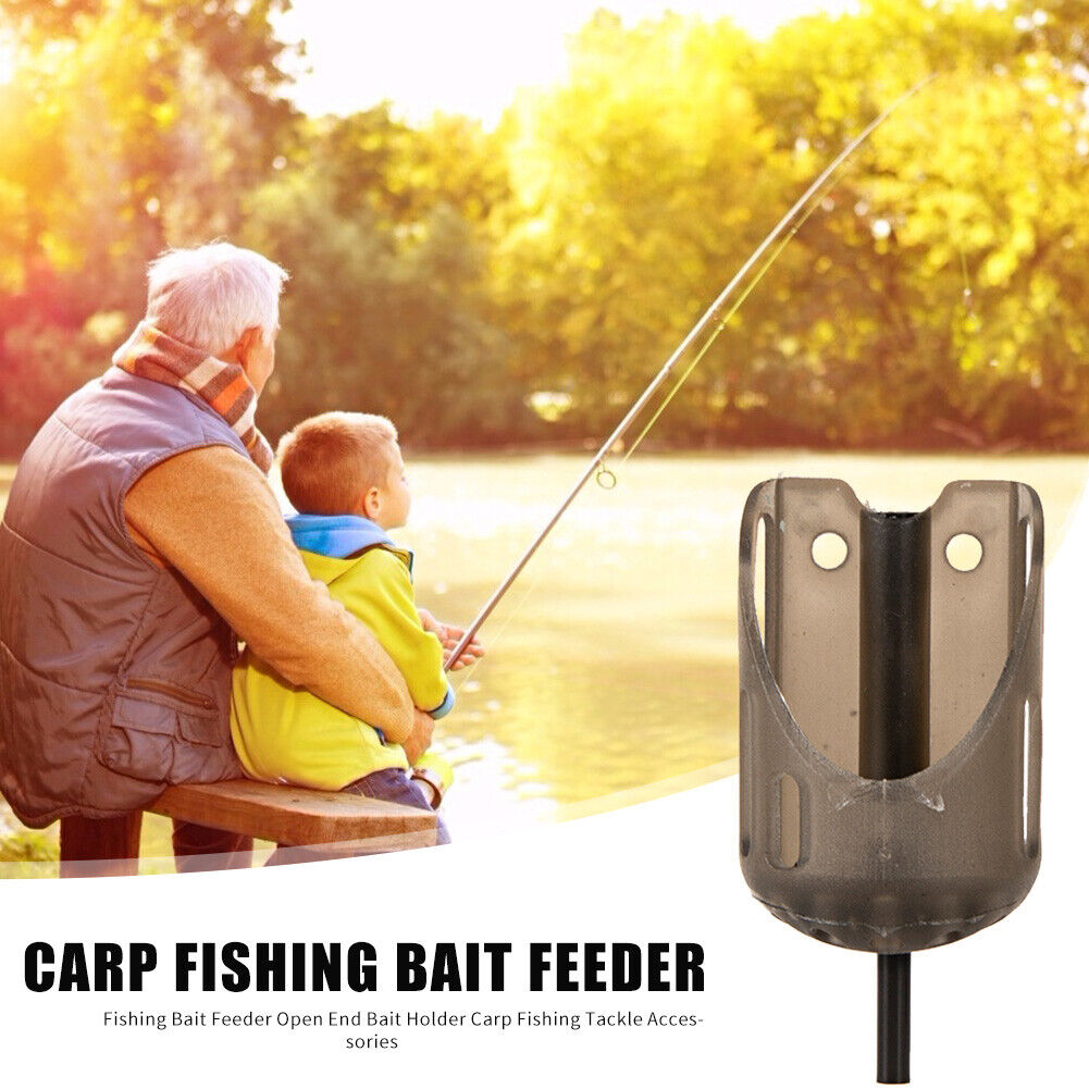 PE Plastic Carp Fishing Feeder Portable Fishing Lure Bait Basket Tackle (L)
