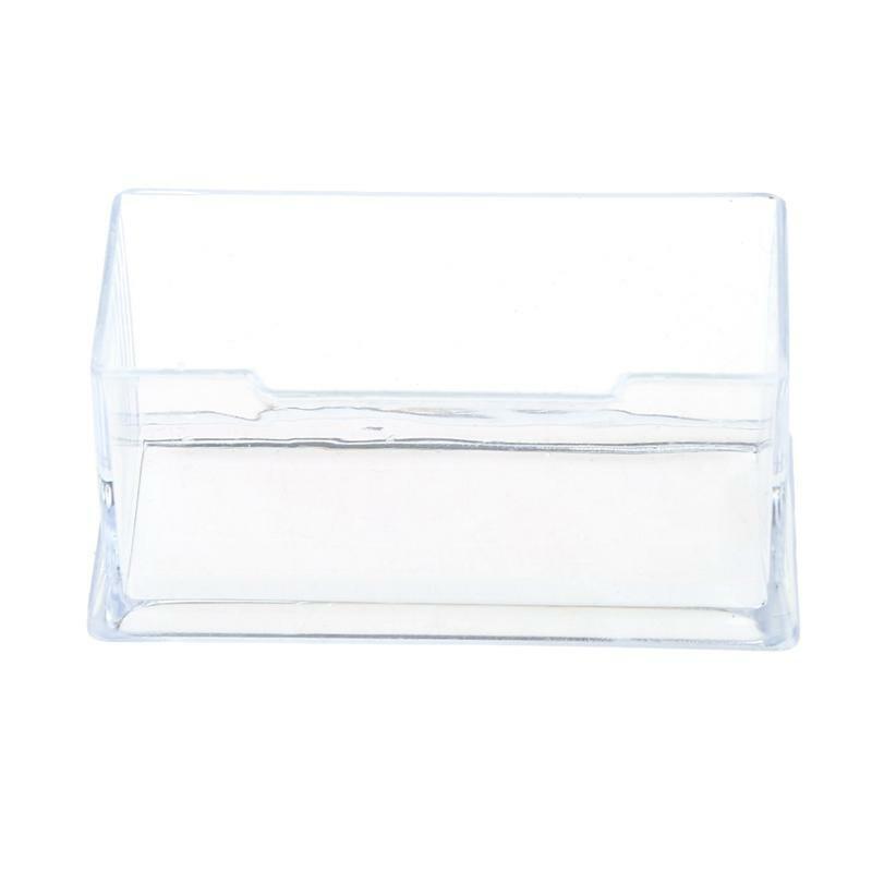 Clear Business Card Holder Acrylic Plastic Display Stand Rack Desktop Office