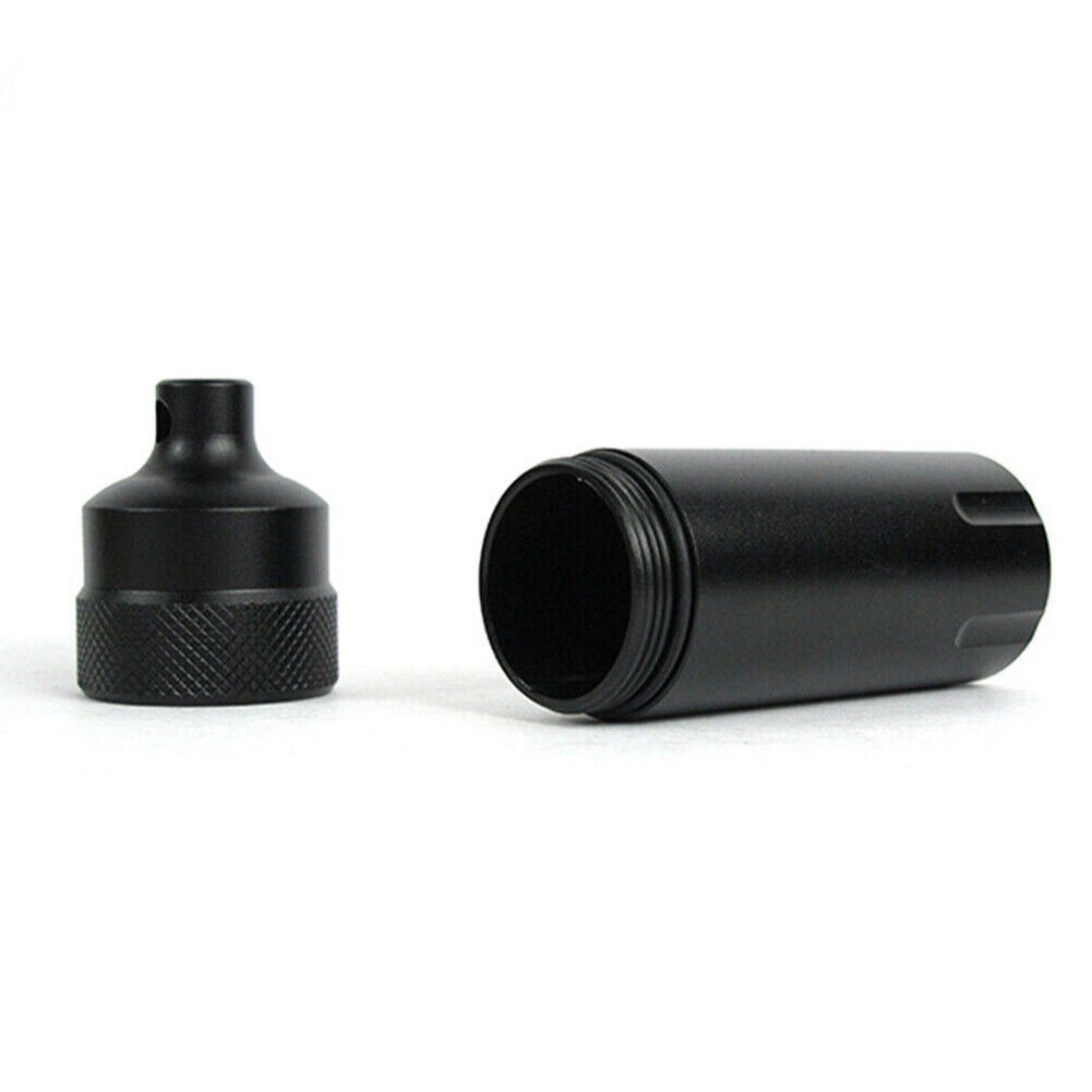 Drug Bottle EDC Waterproof Capsule Seal Container w/ Key Chain (Black)