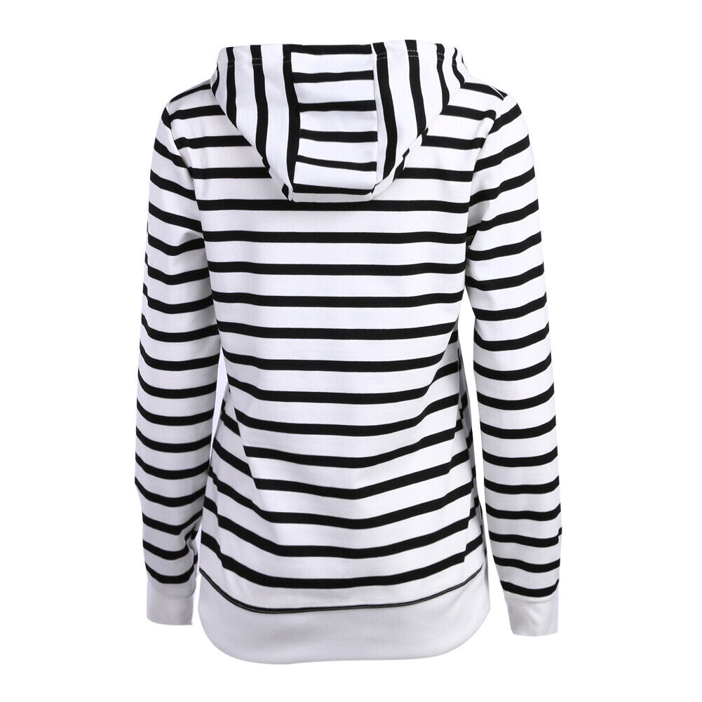 Women Long Sleeve Hoodie Sweatshirt Casual Hooded Coat Pullover (L)-116661.