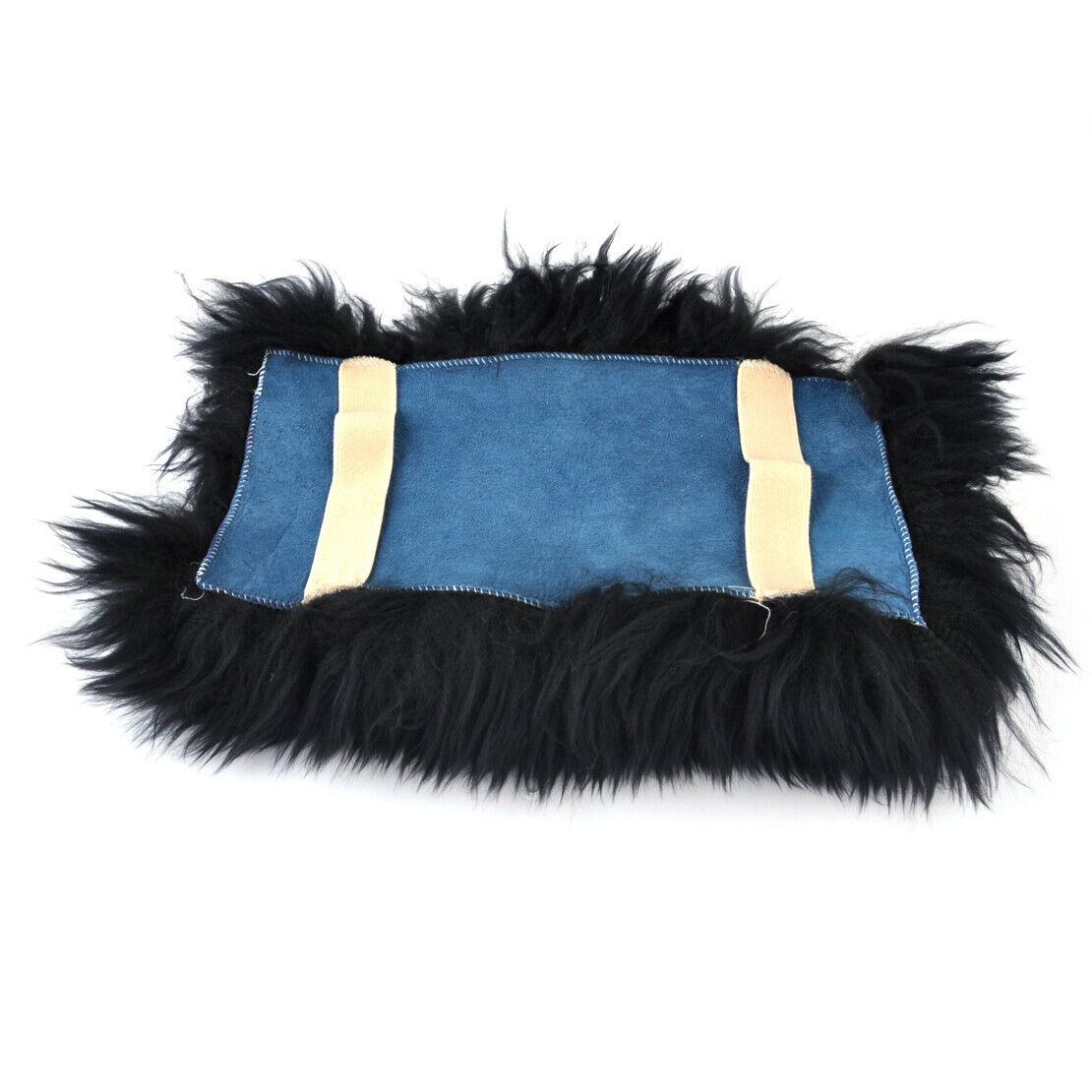 Black Car Sheepskin Wool Center Console Armrest Box Cover Durable Pad Cushion Li