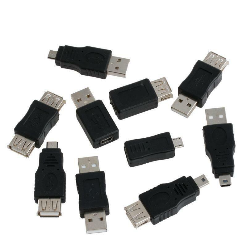 10pcs OTG 5 pin F/M mini changer adapter converter USB male to female micro USB