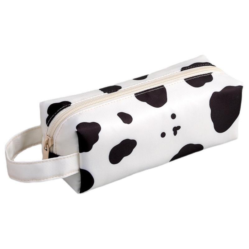 Large Zippered Pen Bag Cow-like Pen Case for Children Students Girls Boys School