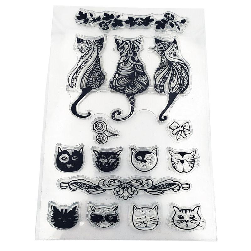 Cat Silicone Clear Seal Stamp DIY Scrapbooking Embossing Photo Album Decorative