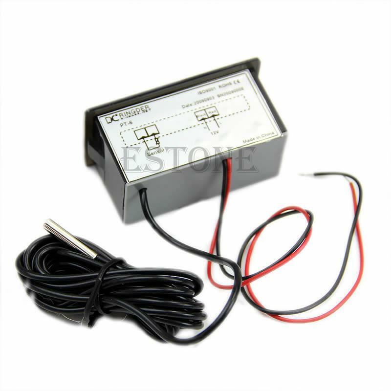 Hot 12V Vehicle Car LED Digital Thermometer Temperature Meter Probe -40~110°C